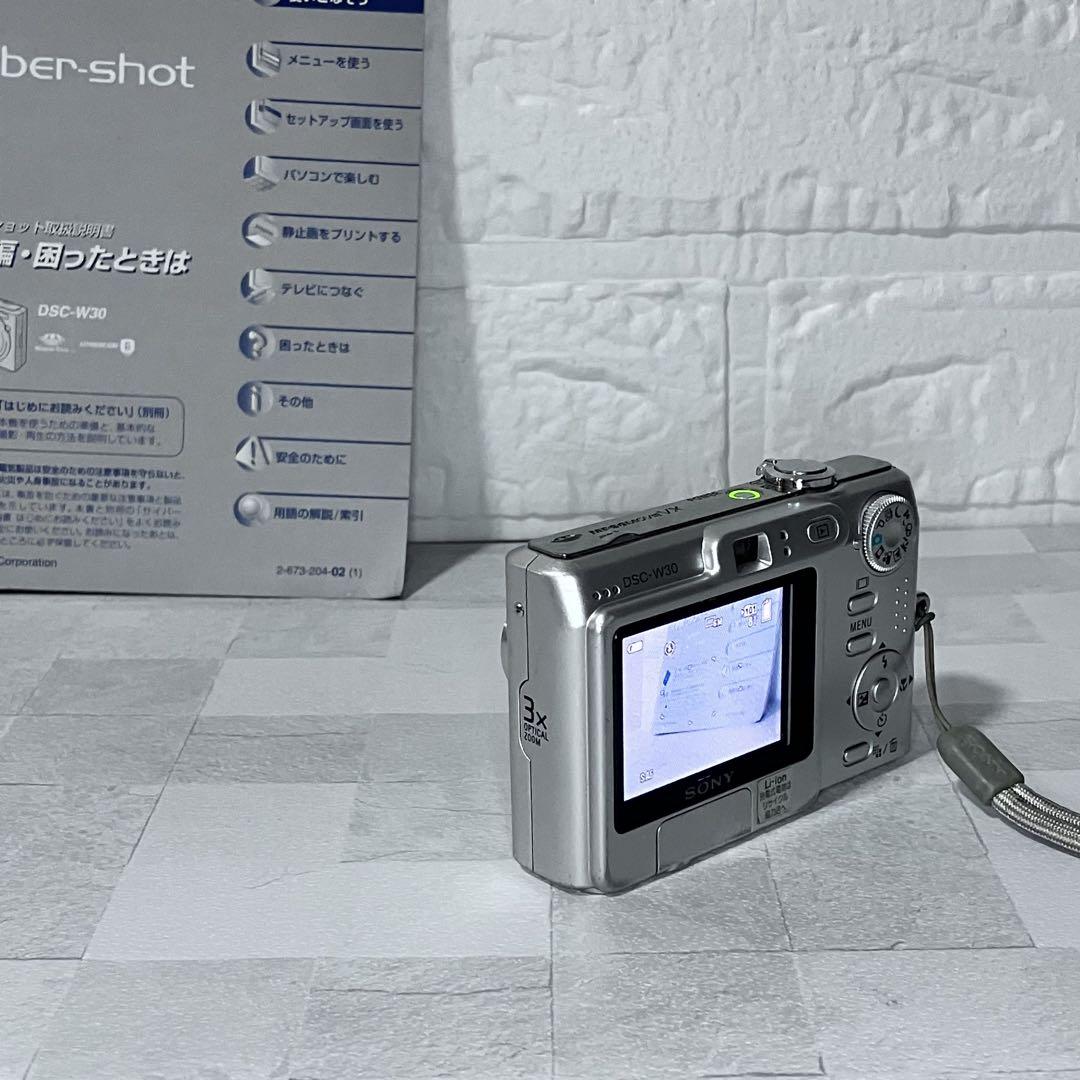 【動作確認済】SONY デジタルカメラ DSC-W30 シルバー 本体 説明書付