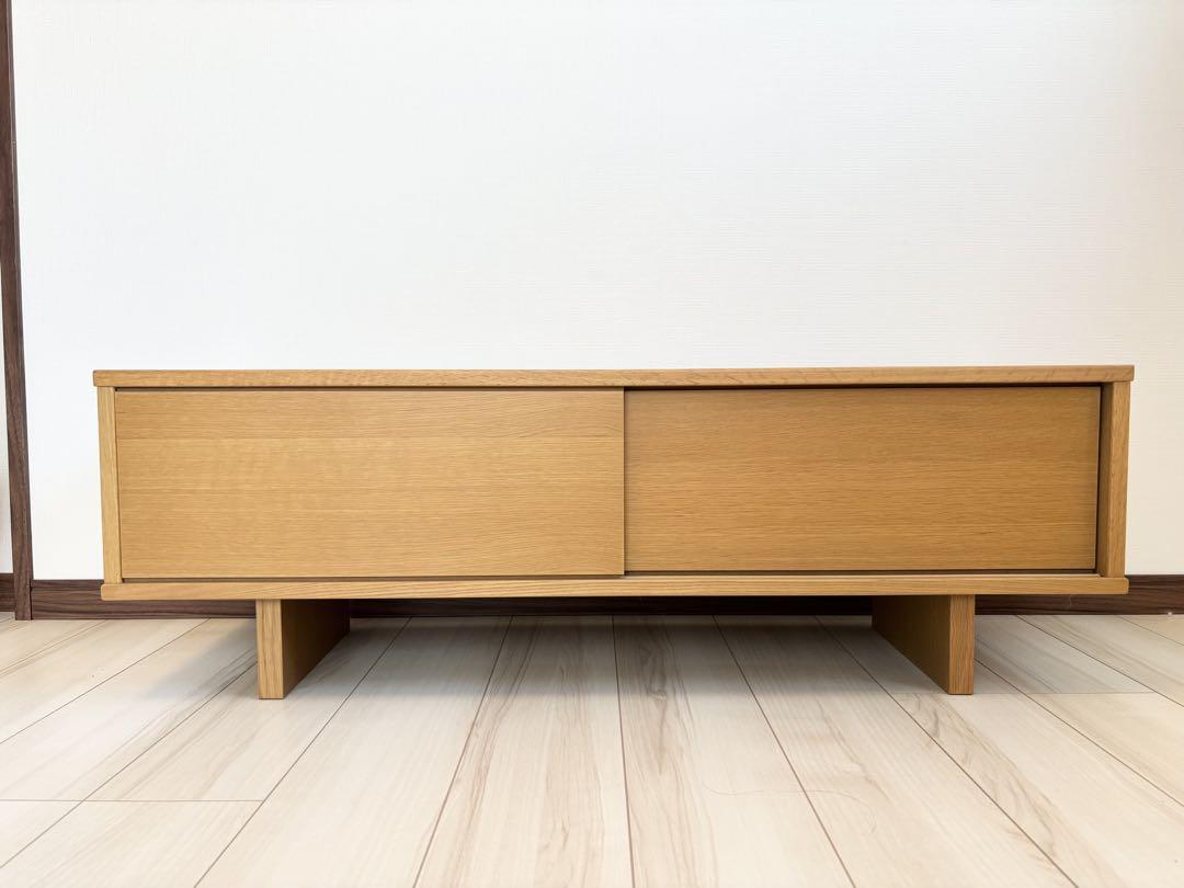 美品 MUJI 無印良品 AVボード テレビ台 オーク材 天然木 幅110cm