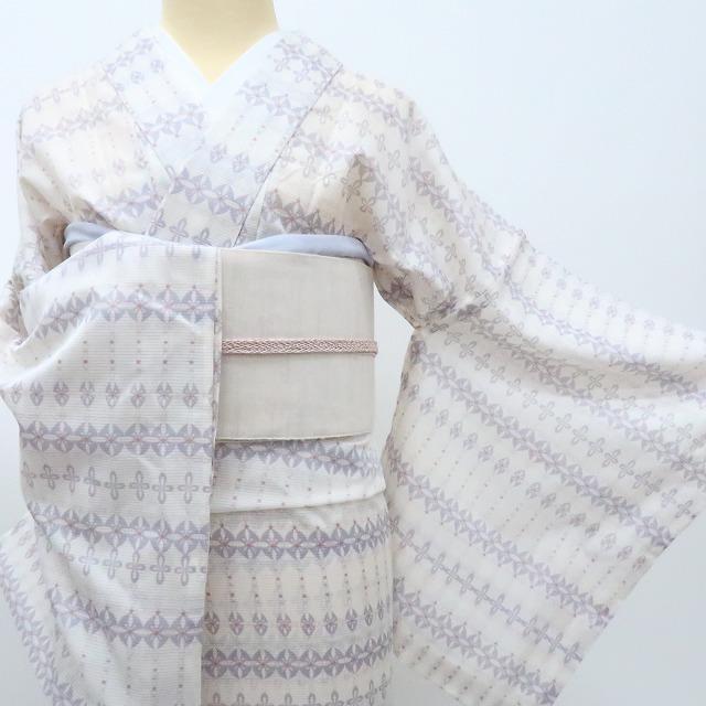Y3182◆新 洗える夏着物 絽 仕付け糸付 トールサイズ 小紋