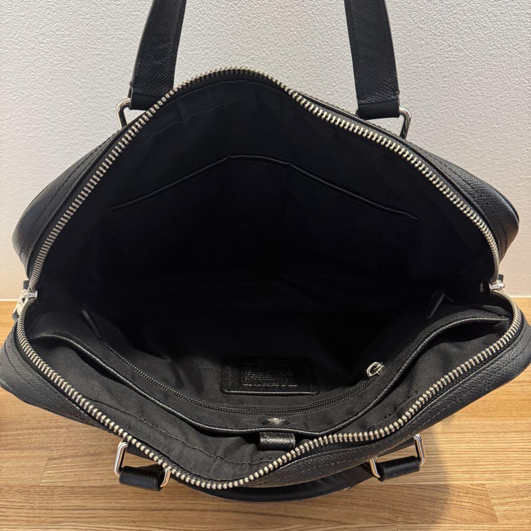 【美品】コーチ　COACH レザー　ビジネスバッグ　ブラック　A4収納