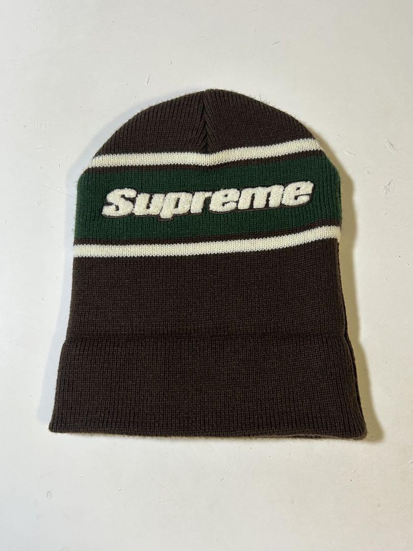 supreme シュプリーム　ニット帽　ビーニー　ブラウン×グリーン