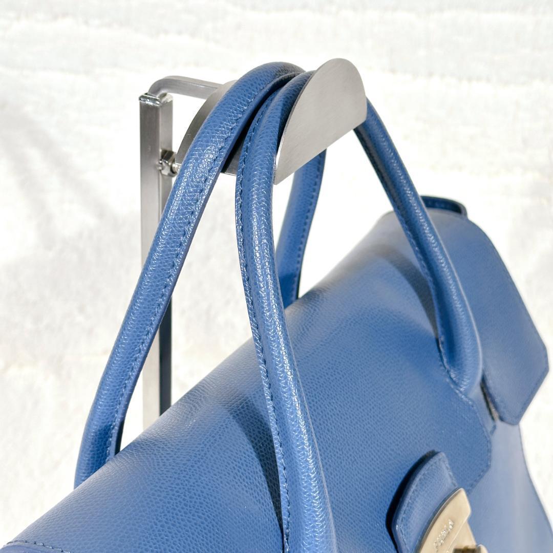 FULRA フルラ メトロポリス ハンドバッグ サッチェル ブルー レザー FULRA フルラ メトロポリス ハンドバッグ サッチェル ブルー レザー