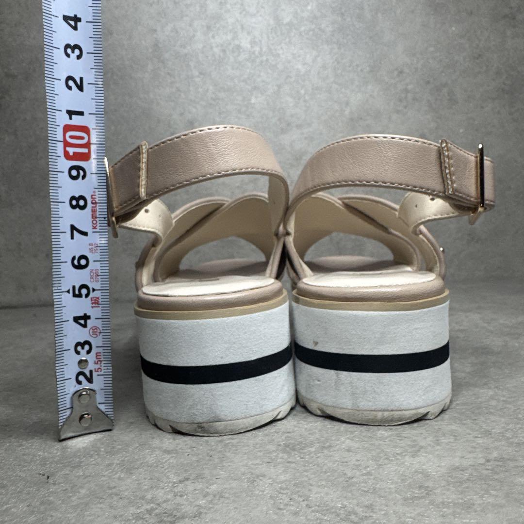 美品！DIANA ダイアナ ピンク 厚底クロス コンフォートサンダル 靴