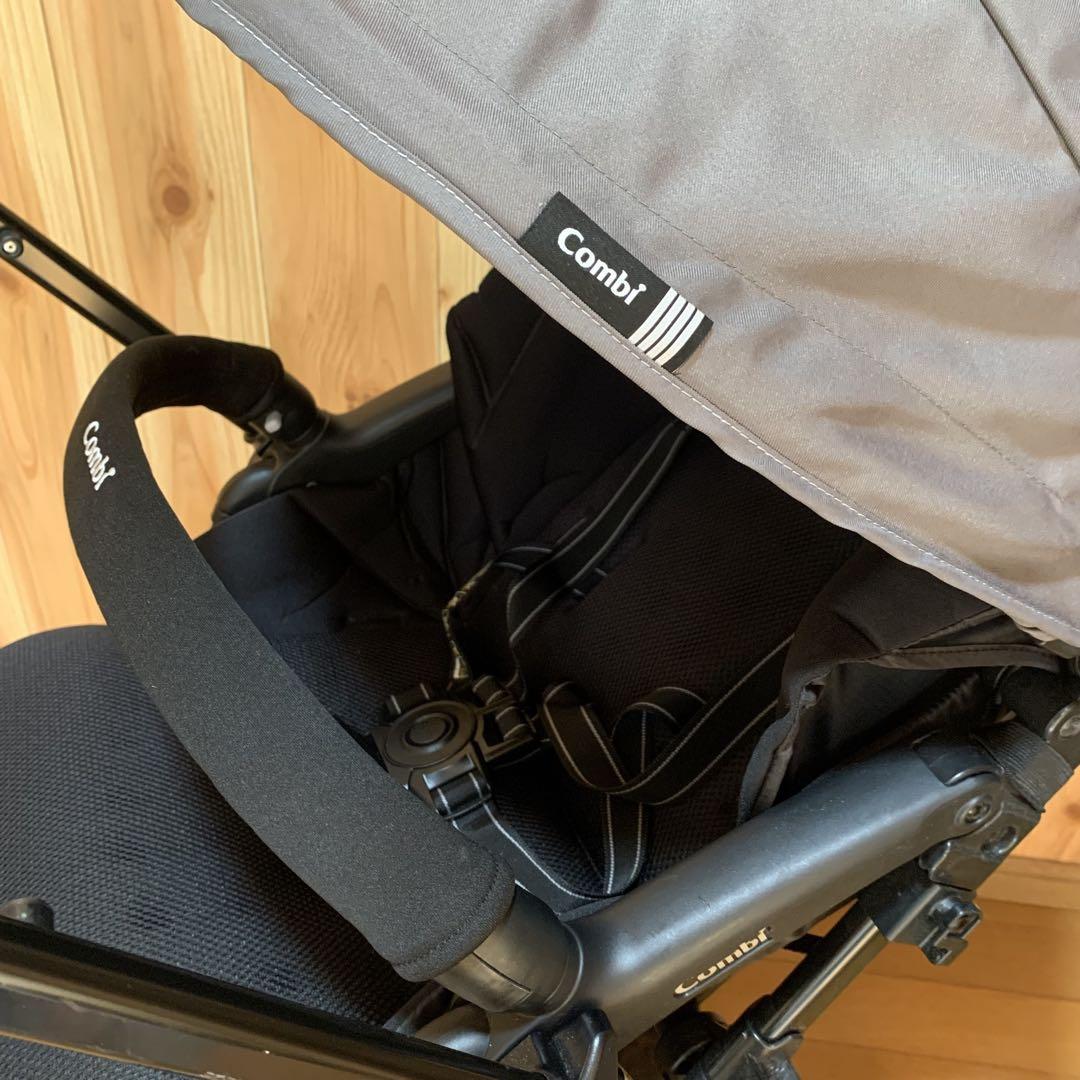 COMBI コンビ ロングフィット48 グレー ベビーカー 両対面式 黒