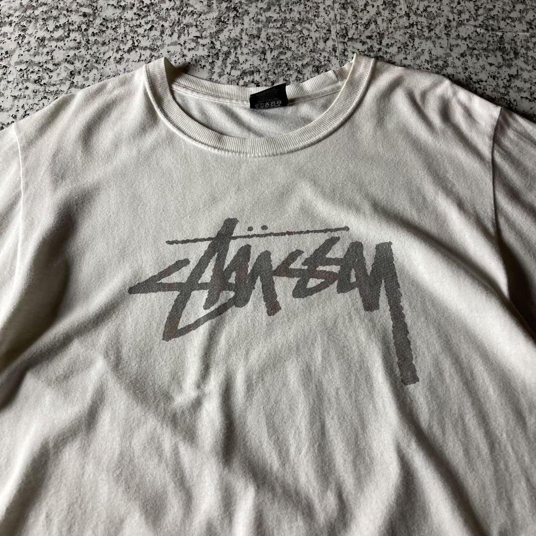 00s old Stussy biglogo print Tee white