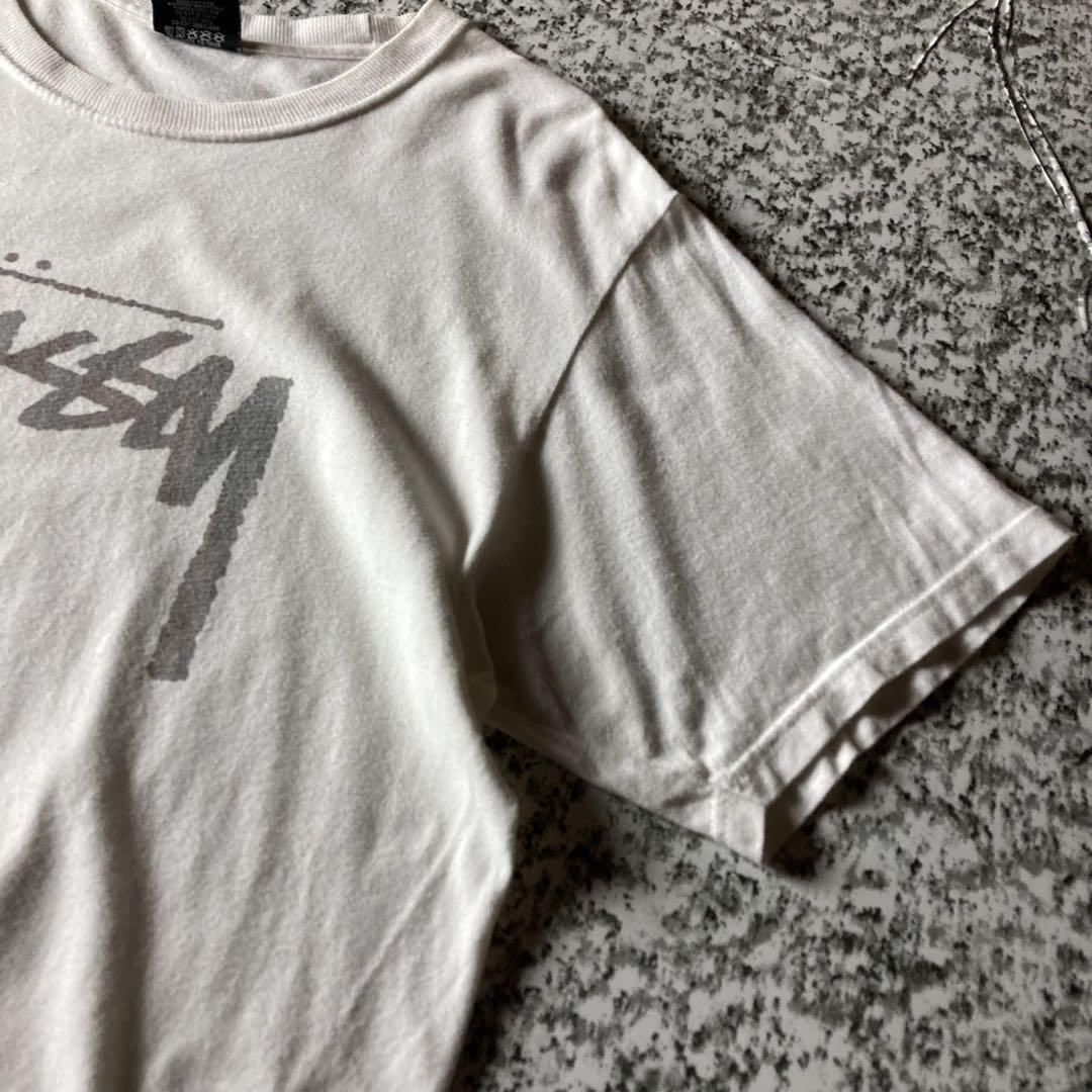00s old Stussy biglogo print Tee white