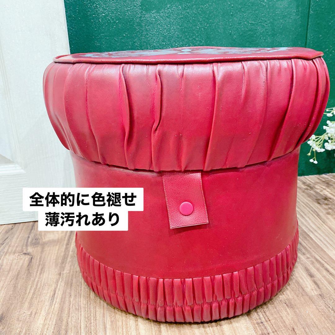 スツール ドレッサー用 昭和レトロ 当時物 インテリア レトロポップ 赤