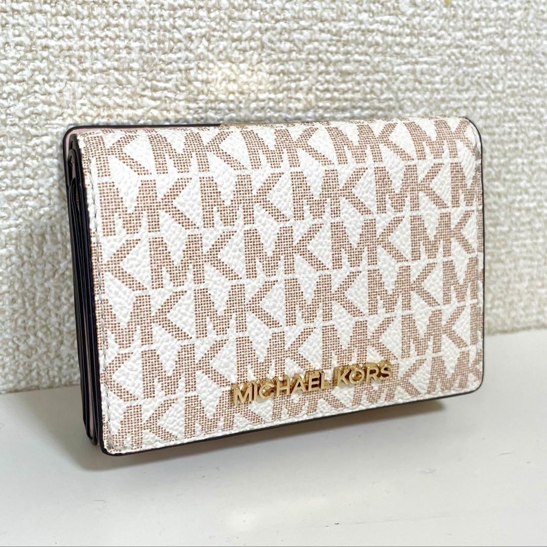未使用級】MICHAEL KORS 三つ折り財布 MKシグネチャー - メルカリ