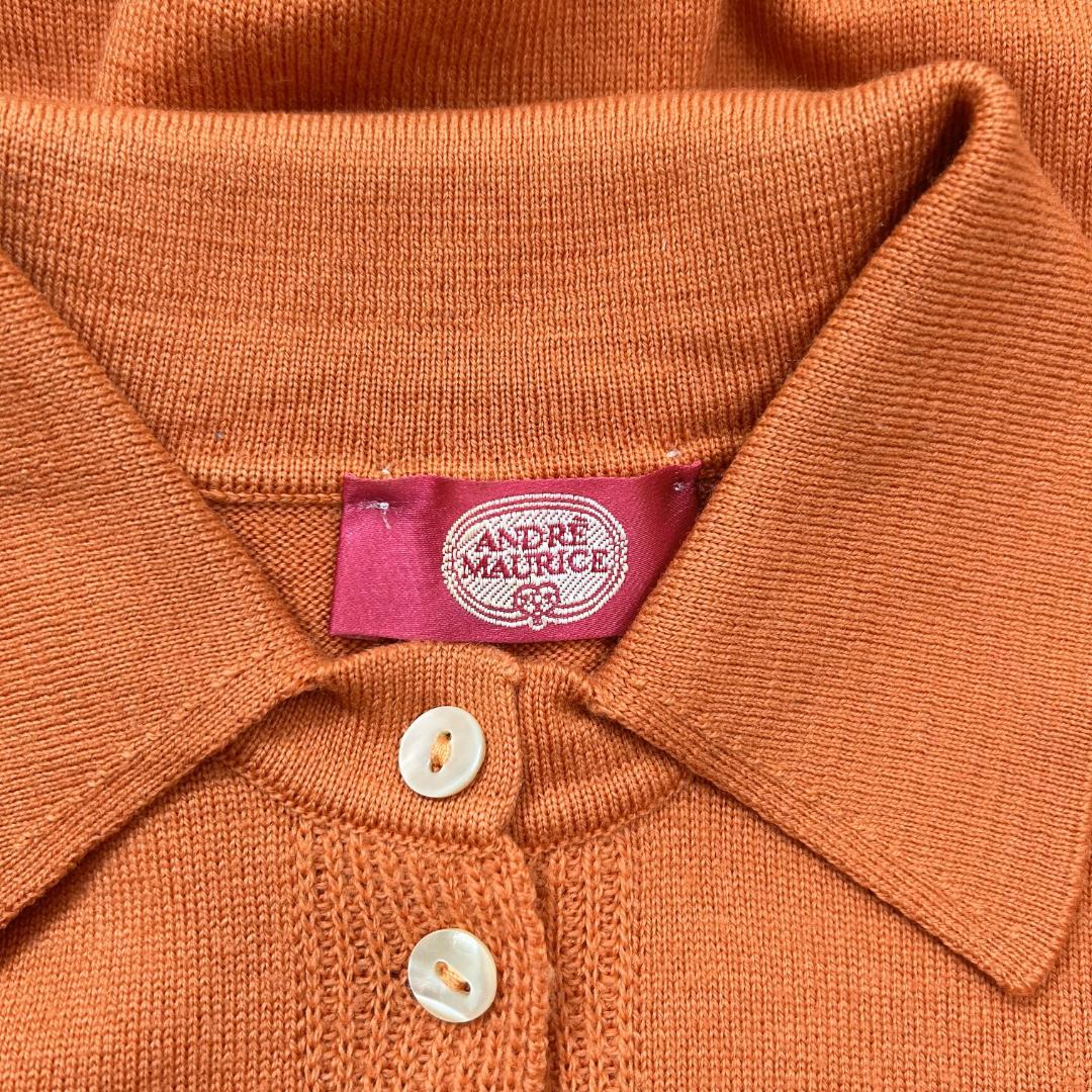 美品 ANDRE MAURICE アンドレマウリーチェ オレンジ ウール ニット 美品 ANDRE MAURICE アンドレマウリーチェ オレンジ ウール ニット