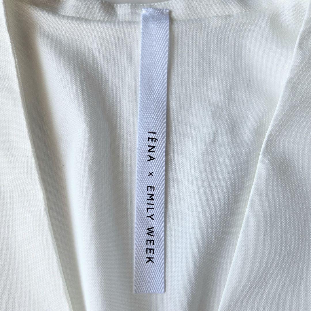 IENA x EMILY WEEK　ノーカラーハーフスリーブジャケット　ホワイト
