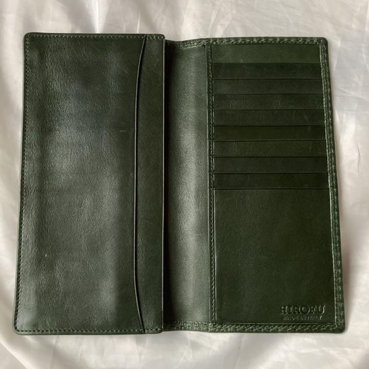 HIROFU グリーン 金ファスナー 薄型タイプ lEYfh-m37106230094 ヒロフ 長財布 通販大得価