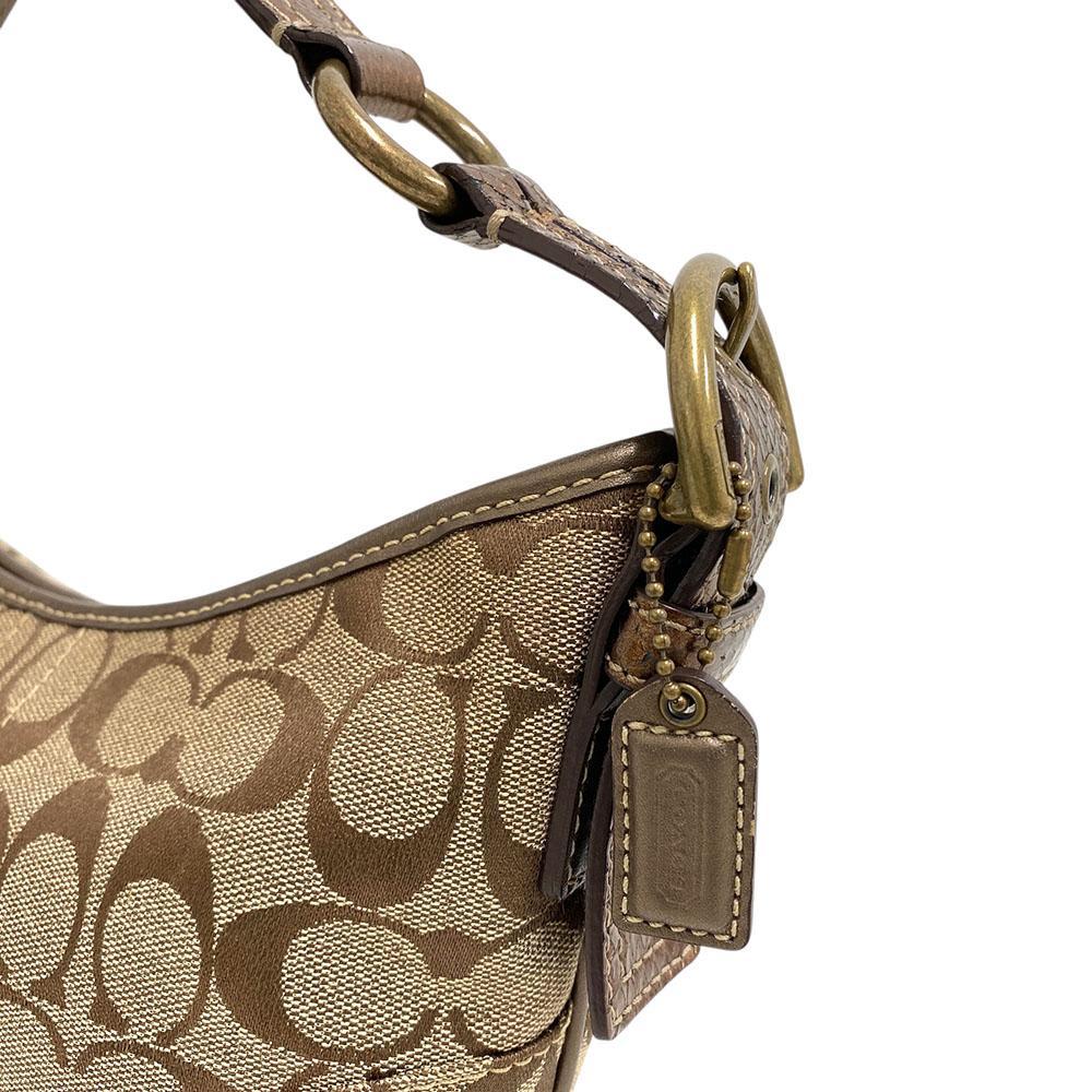 未使用 COACH コーチ ホーボー ハンドバッグ シグネチャー パイソン 茶