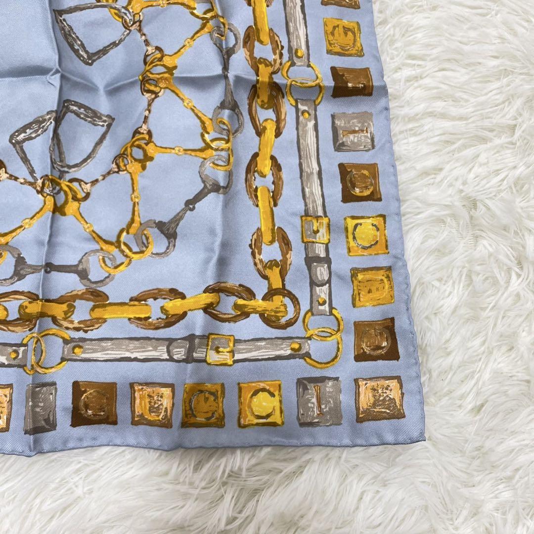 ✨極美品✨GUCCI グッチ スカーフ 大判 チェーン ベルト ロゴ シルク