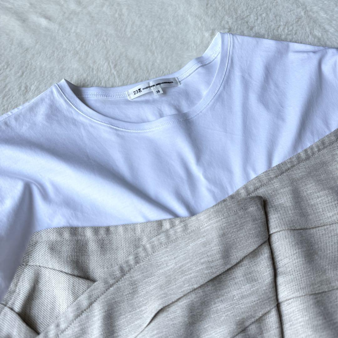 AD1992 トリココムデギャルソン 綿麻アシンメトリー変形Tシャツ