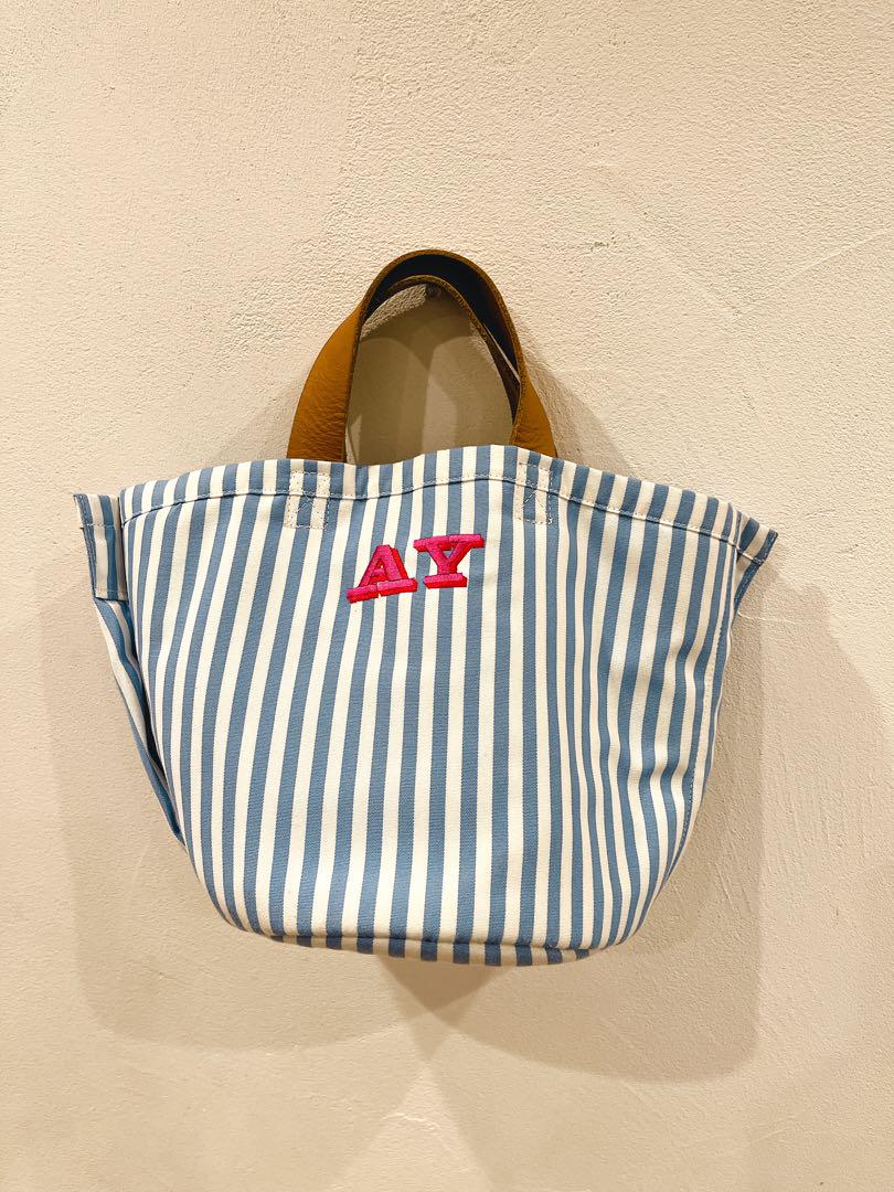 ラドロー 　キャンバス トートバッグ イニシャル ストライプ LUDLOW