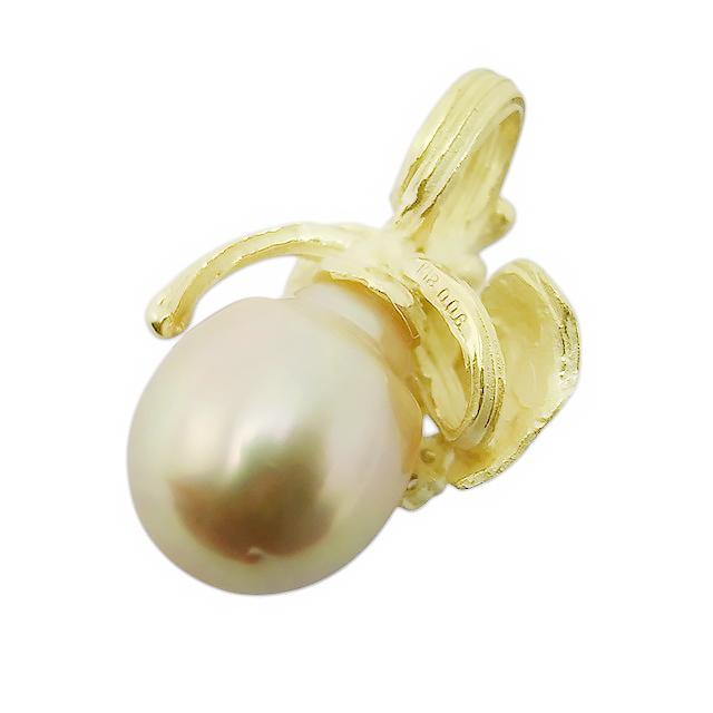 白蝶真珠ダイヤモンドペンダント K18 W12.0mm 0.06ct 7.2g
