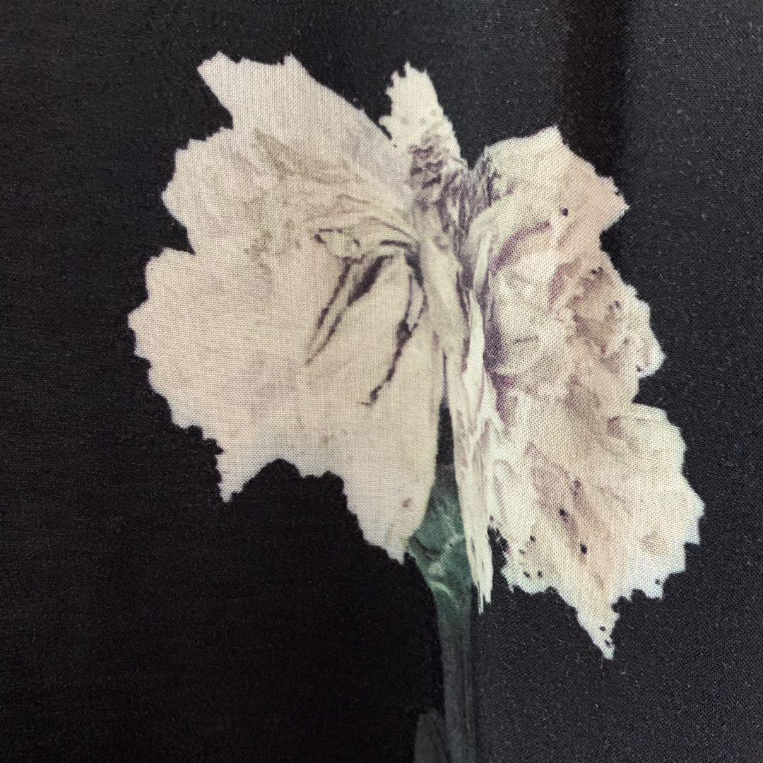 B yohji yamamoto レーヨンブラックロングブラウス
