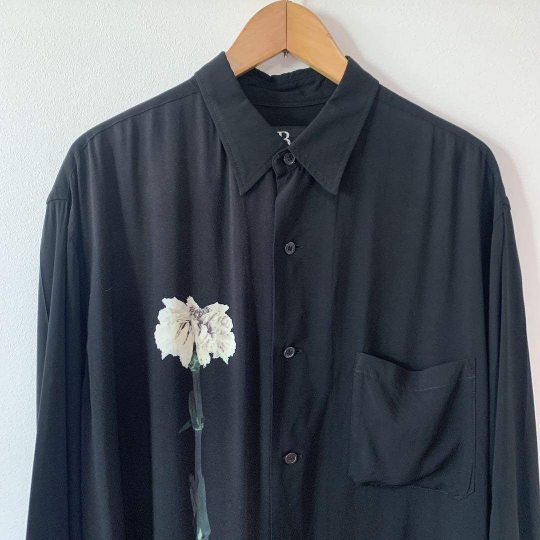 B yohji yamamoto レーヨンブラックロングブラウス