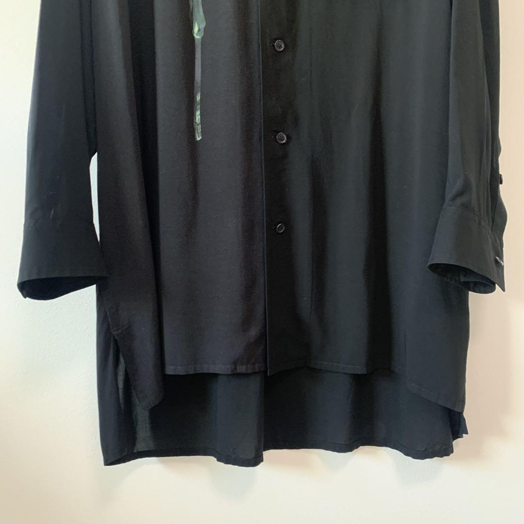B yohji yamamoto レーヨンブラックロングブラウス