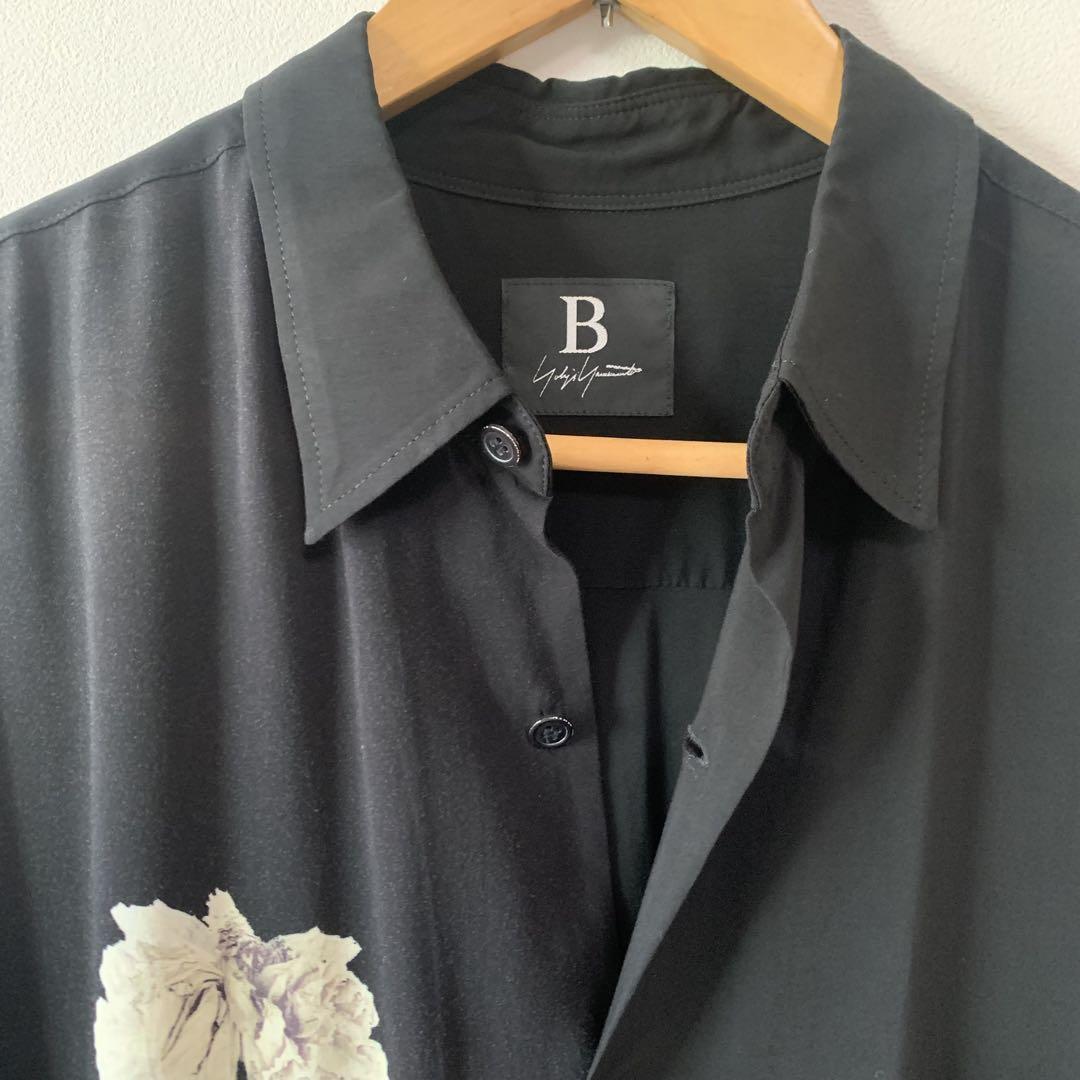 B yohji yamamoto レーヨンブラックロングブラウス