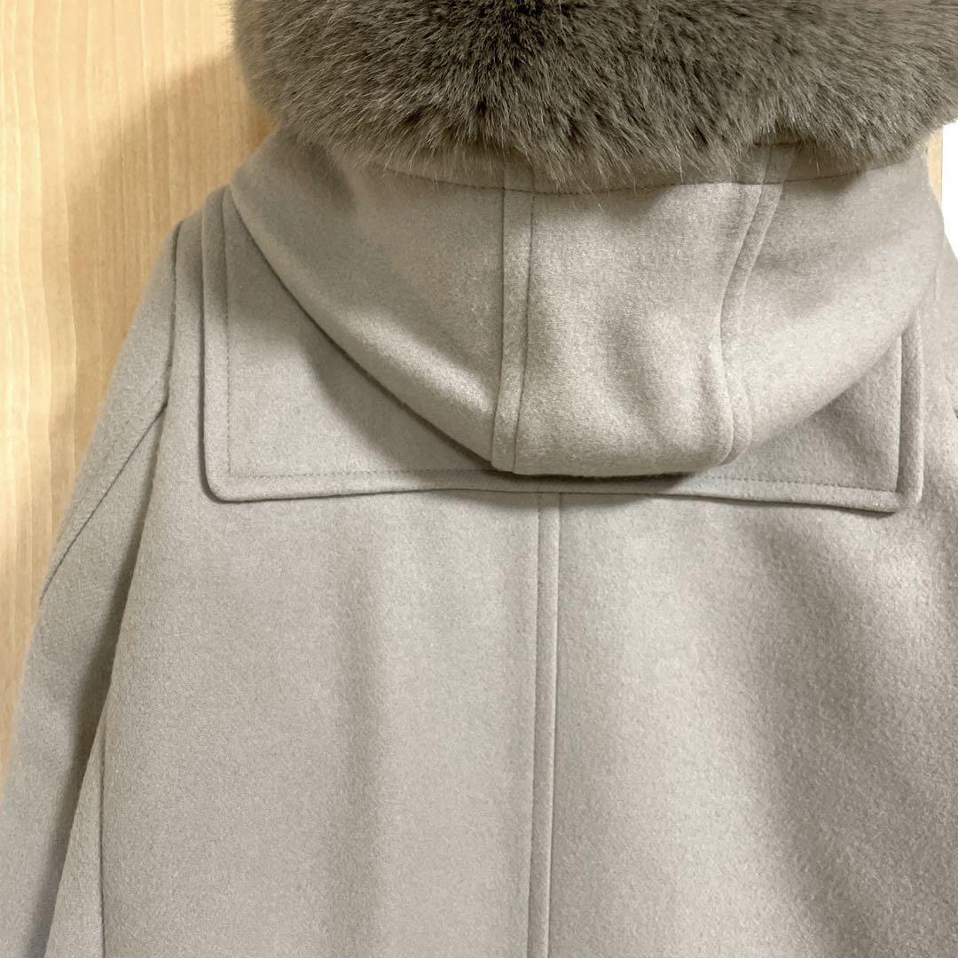 ダッフルコート シップス SHIPS 36 アイボリー ファー カシミヤ 美品 ☆美品☆ SHIPS 定価59, カシミヤダッフルコート 22AW 36