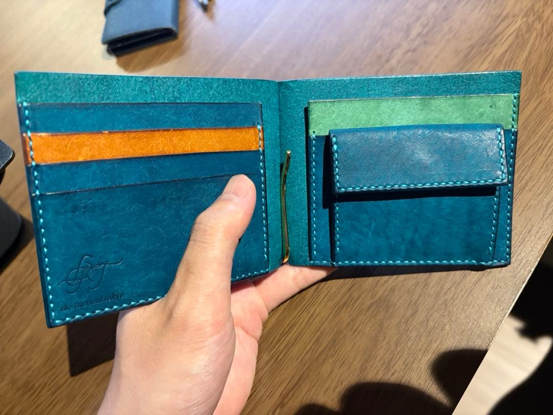 レザーウォレット 2つ折りマネークリップ