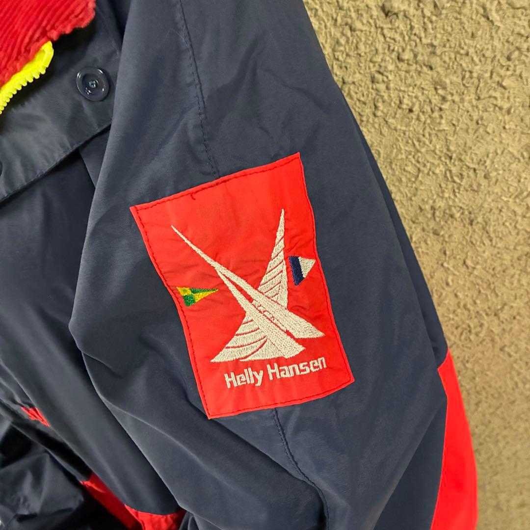 希少⭐︎ヘリーハンセン セーリングジャケット センターロゴ刺繍 フード付き XL 希少⭐︎ヘリーハンセン セーリングジャケット センターロゴ刺繍 フード付き XL