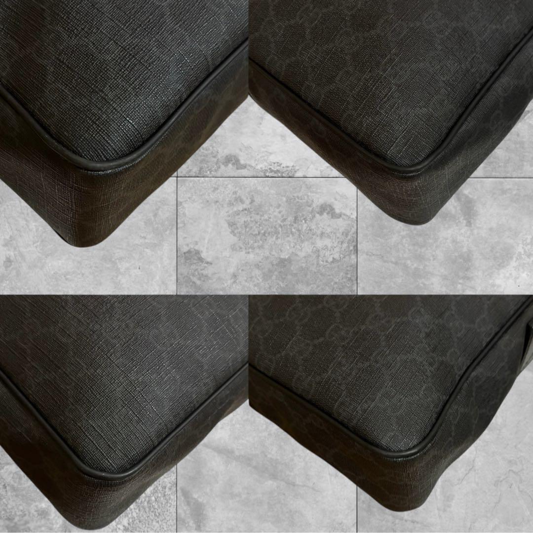 【美品】GUCCI GGスプリーム ショルダーバッグ クロスボディ スクエア 黒