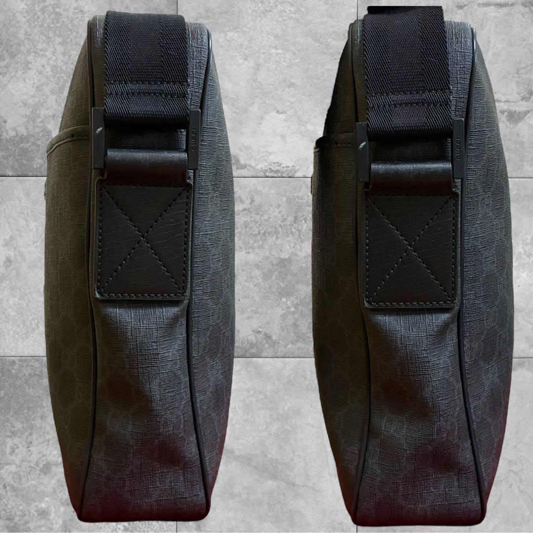 【美品】GUCCI GGスプリーム ショルダーバッグ クロスボディ スクエア 黒