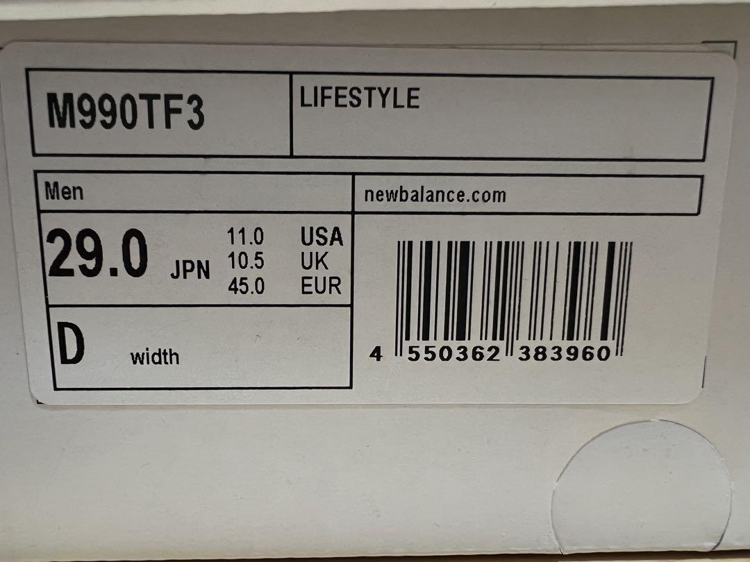 靴 New Balance M990TF3 29cm
