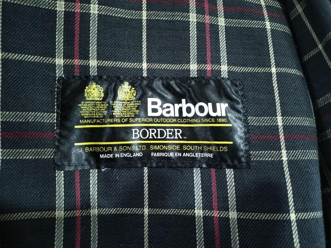 80s BARBOUR border c34 ターコイズ