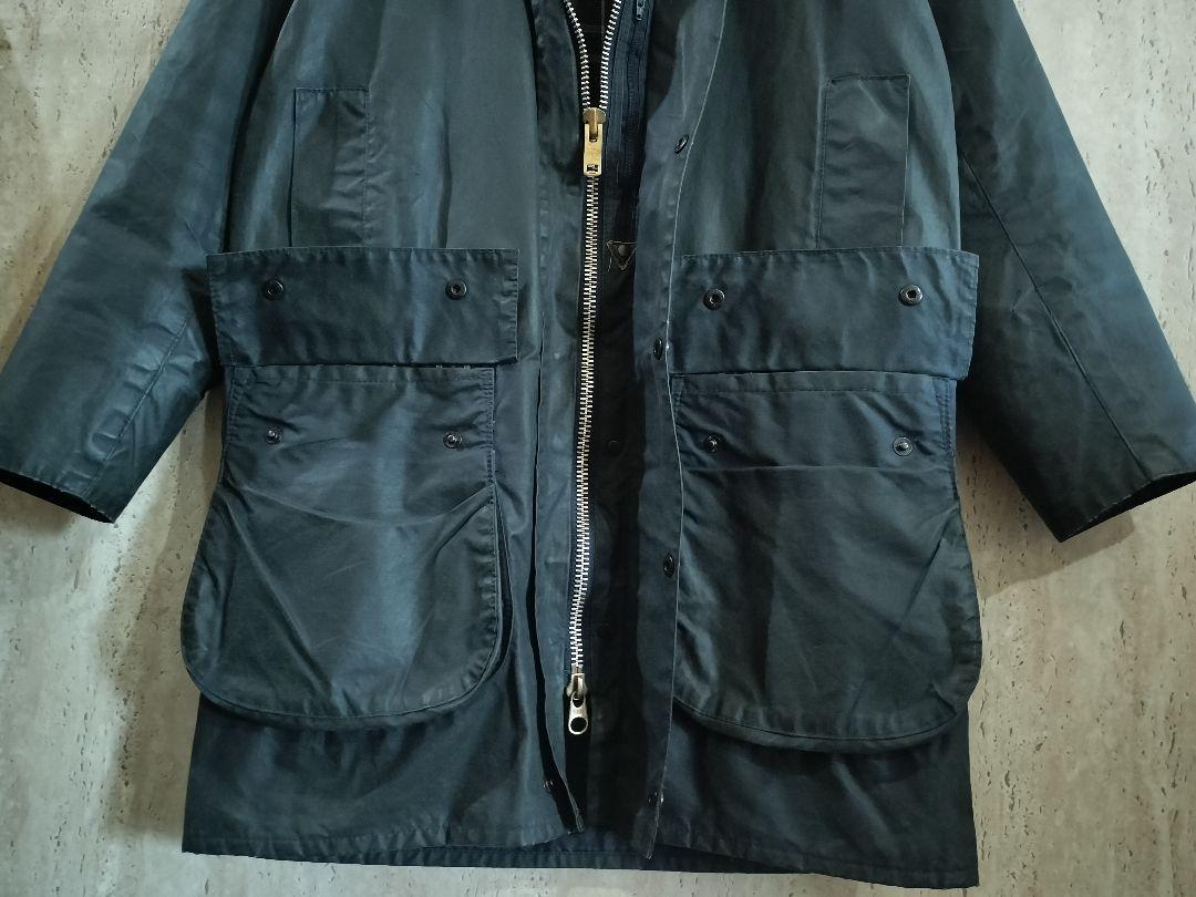 80s BARBOUR border c34 ターコイズ
