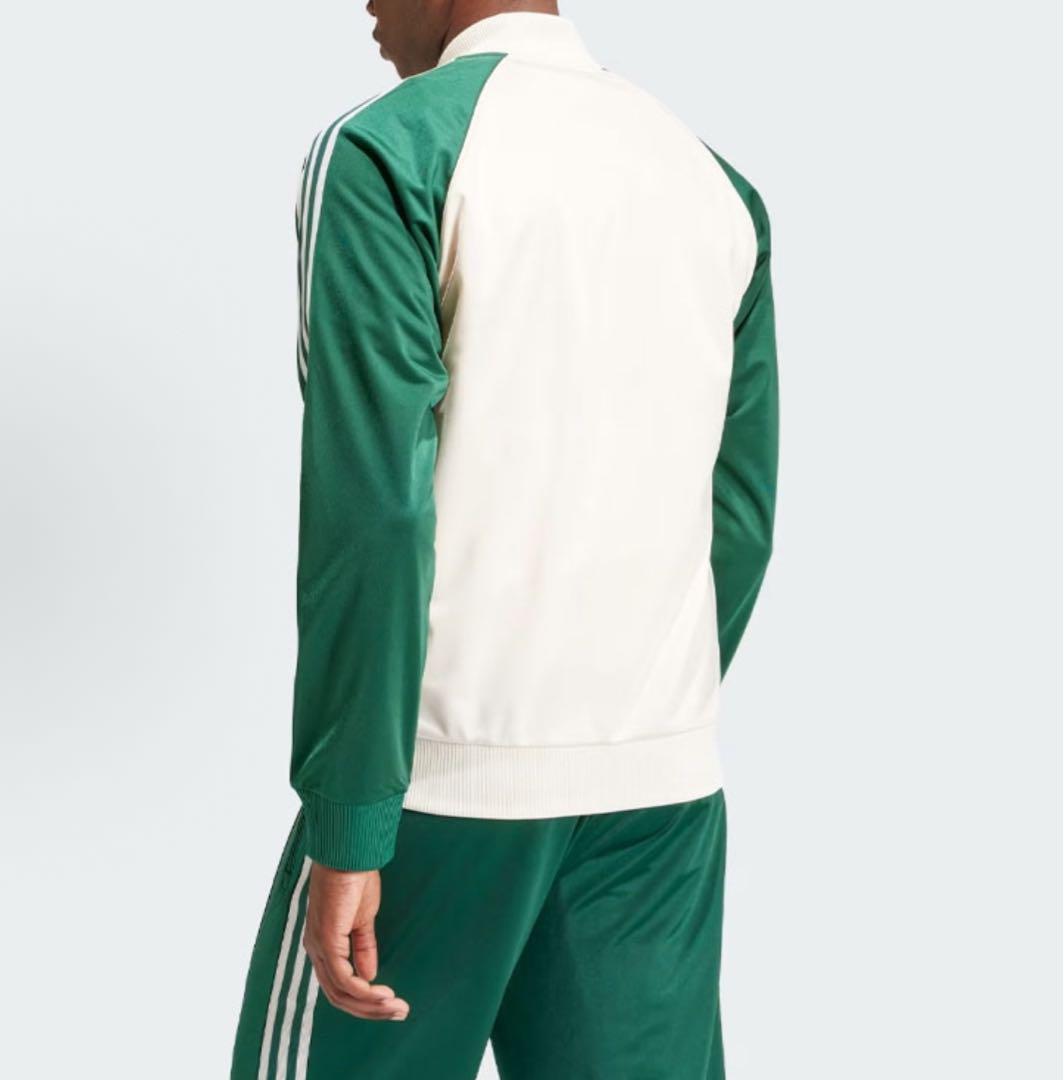 新品S Adidasトラックジャケット SST WHT/GRN IS1403