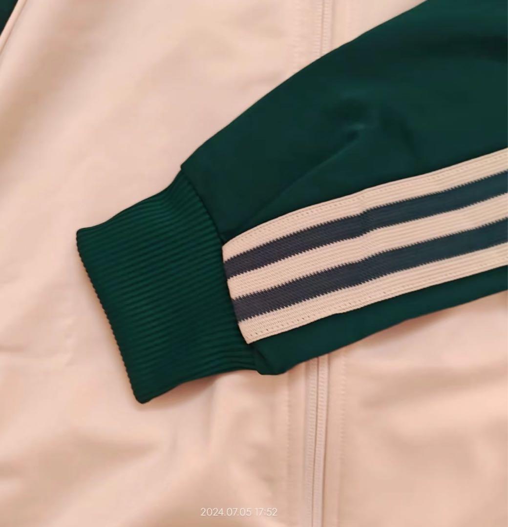 新品S Adidasトラックジャケット SST WHT/GRN IS1403