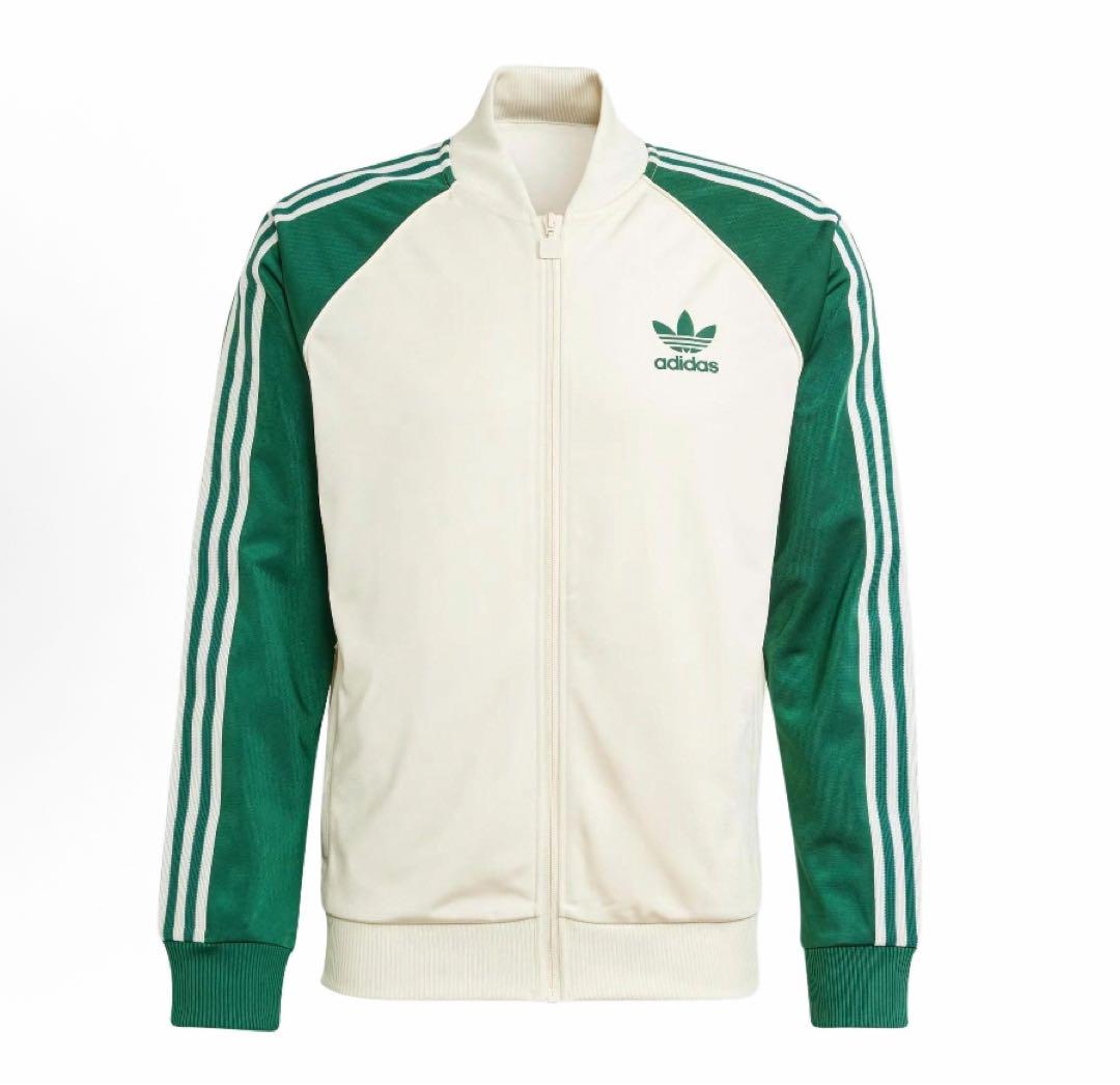 新品S Adidasトラックジャケット SST WHT/GRN IS1403