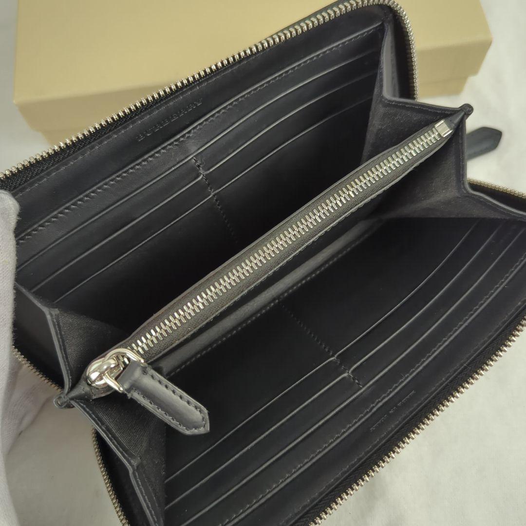 【美品】BURBERRY バーバリー チェック ラウンドジップ ジッピー 長財布
