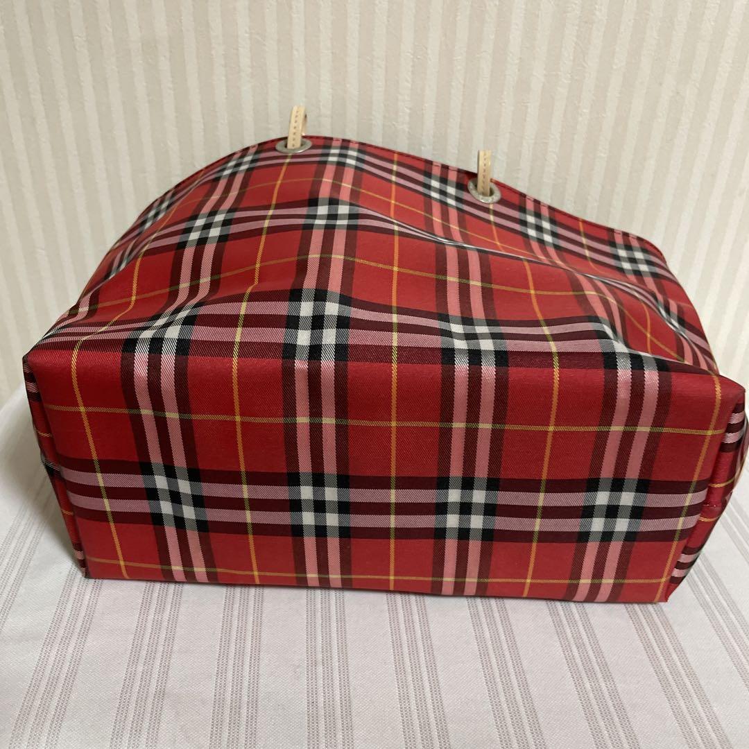 BURBERRY バーバリー ナイロン トートバッグ ハンドバッグ 赤