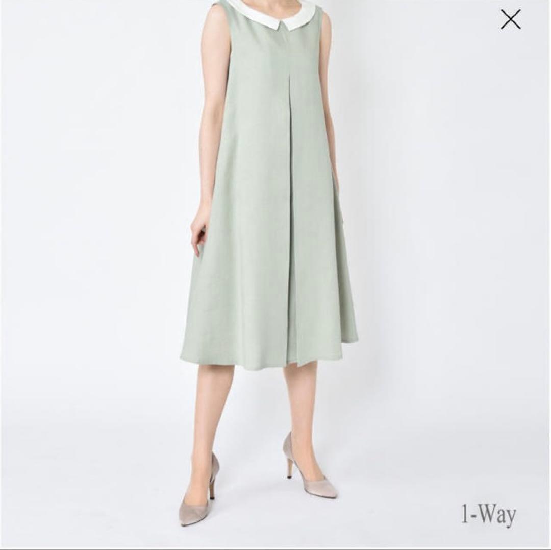 Rene ルネ フラワーレース襟　リネンワンピース 34 K6549933639