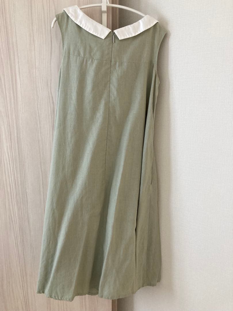 Rene ルネ フラワーレース襟　リネンワンピース 34 K6549933639