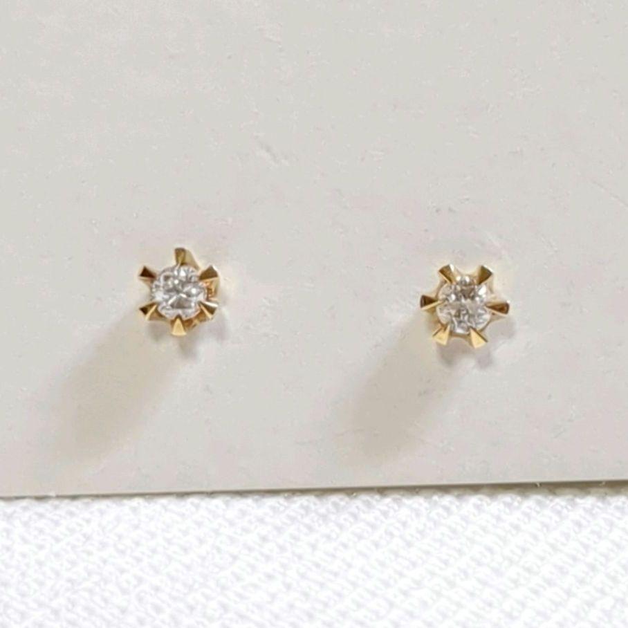 割引ファッション - 【イロンデール】立爪ダイヤピアス