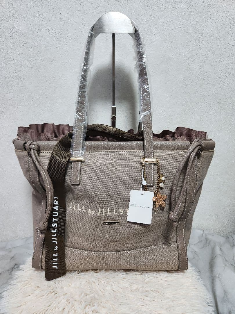 JILL by JILLSTUART フリルトートバッグ グレー チャーム付き☆