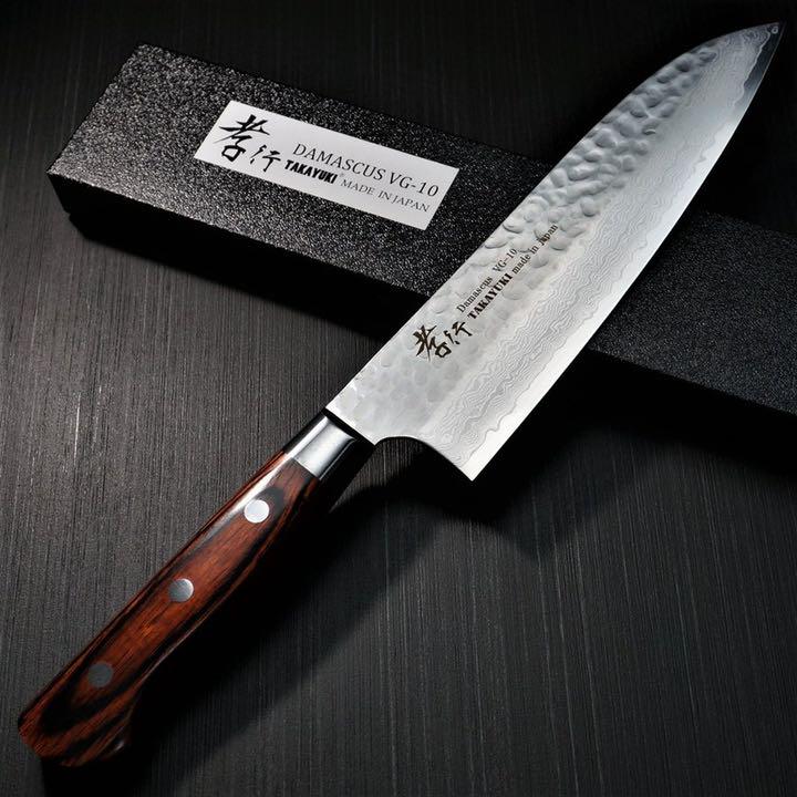 三徳包丁 180mm 33層ダマスカス V金10号 コバルト合金 槌目 堺孝行
