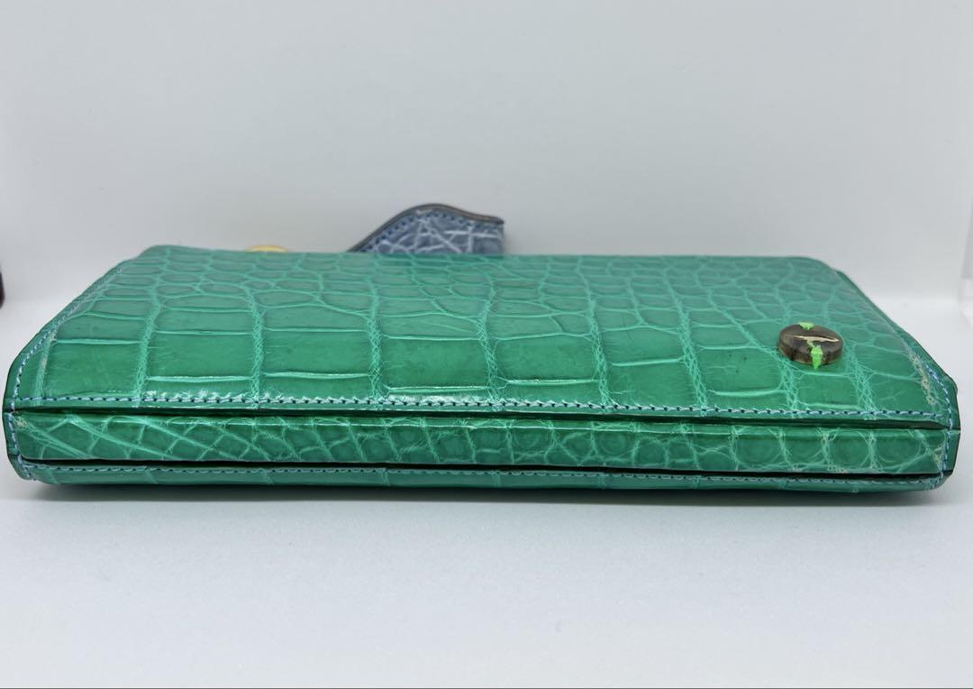 チビナイル クロコダイルレザー 長財布 エメラルドグリーン