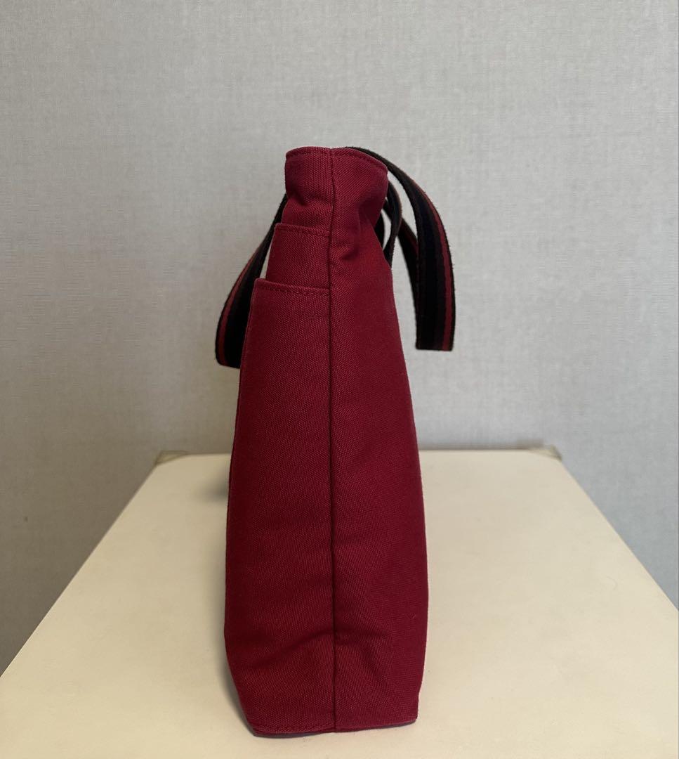HERMES トートバッグ／ バーガンディ キャンバス トートバッグ