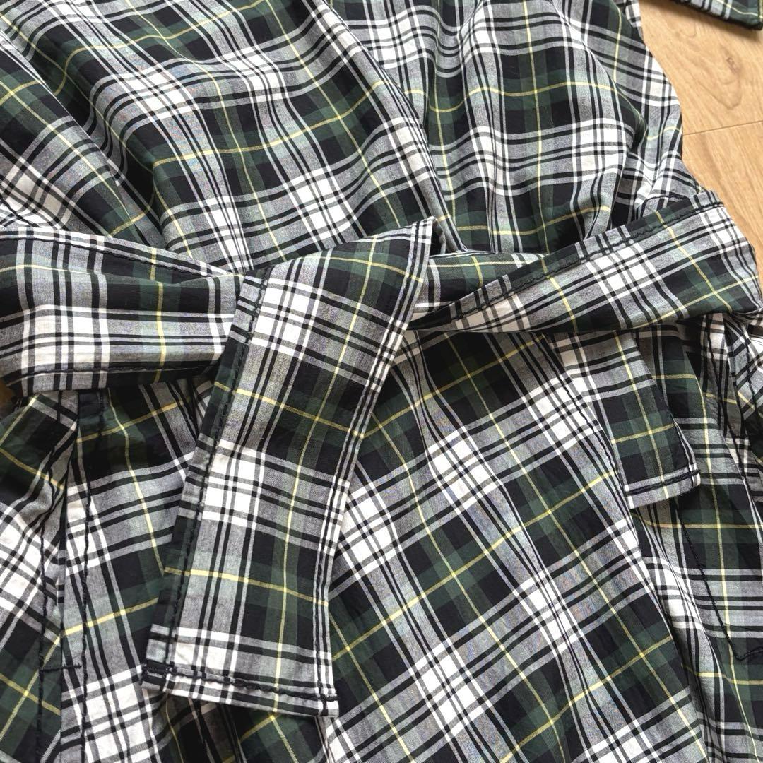 美品 homspun シルク混 カシュクール ワンピース チェック 美品 homspun シルク混 カシュクール ワンピース チェック