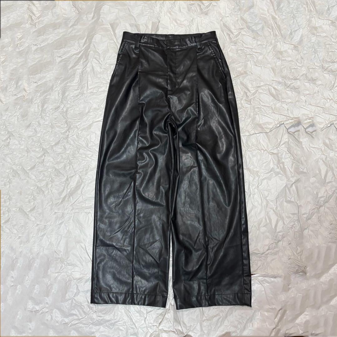 00’s archive fake leather baggy pants