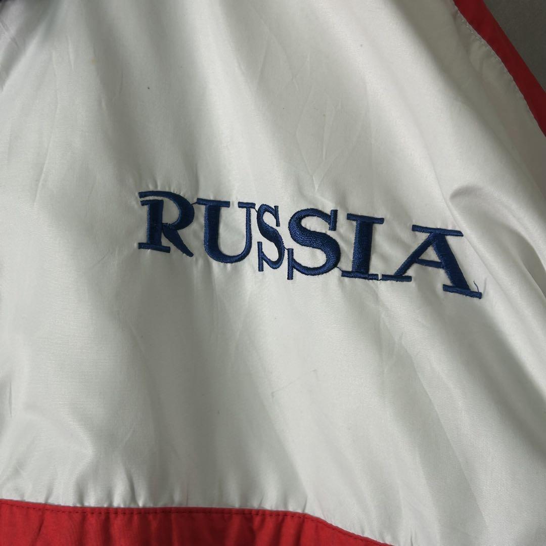 希少 Reebok Russia ナイロンジャケット 刺繍ロゴ ロシア Y2K