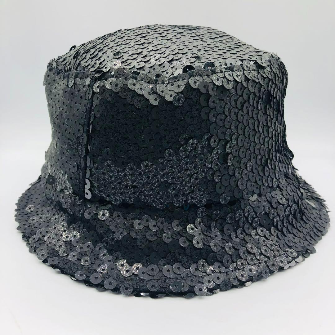 未使用タグ付✨現行 シャネル スパンコールハット ココマーク 光沢 ブラック