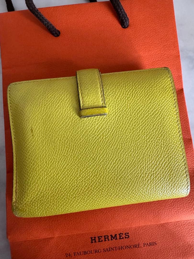 エルメスべアンコンパクトライムバイカラー エルメスべアンコンパクトライムバイカラー