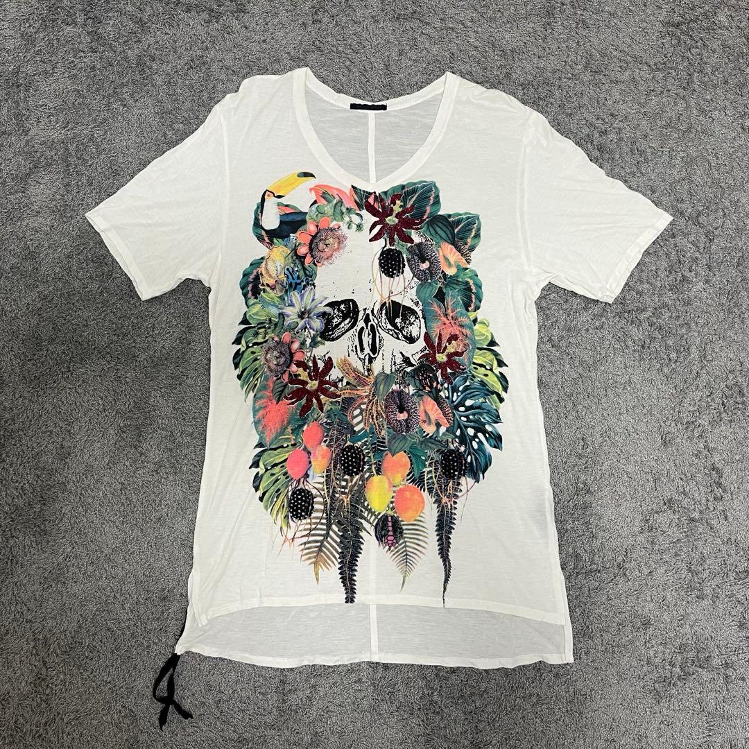長渕剛さん着用 KMRii Tシャツ フラワースカルサイズ2